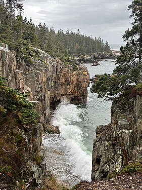 Waves crashing at Raven's Nest, Schoodic Peninsula, Acadia National Park, Maine