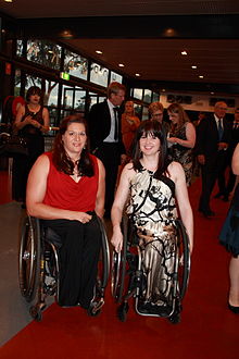 Louise Sauvage (left) and Ballard at the 2012 Australian Paralympian of the Year awards ceremony AustralianParalympianOfTheYear 084.JPG