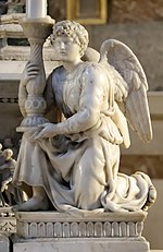 Autori vari, arca di san domenico, angelo reggicandelabro di michelangelo, 1494, 01.jpg