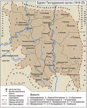 Бурзян-Тангауровский кантон на карте