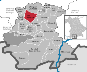 Li position de Bad Kohlgrub in li Subdistrict Garmisch-Partenkirchen