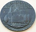 Az Europa Nostra-díj plakettja a Barabás-villa utcai kerítésén. Városmajor utca 44.