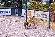 Deutsch: Beachhandball Europameisterschaften 2019 (Beach handball Euro); Tag 2: 3. Juli 2019 – Männer, Vorrunde Gruppe C, Nordmazedonien-Schweiz 0:2 (13:22, 18:19) English: Beach handball Euro; Day 2: 3 July 2019 – Women Preliminary Round Group A – Men Preliminary Round Group C – North Macedonia-Switzerland 0:2 (13:22, 18:19)