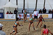 Deutsch: Beachhandball Europameisterschaften 2019 (Beach handball Euro); Tag 2: 3. Juli 2019 – Frauen, Vorrunde Gruppe A, Türkei-Norwegen 0:2 (17:22, 12:20) English: Beach handball Euro; Day 2: 3 July 2019 – Women Preliminary Round Group A – Turkey-Norway 0:2 (17:22, 12:20)