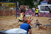 Deutsch: Beachhandball bei den Olympischen Jugendspielen 2018; Tag 7, 13. Oktober 2018; Jungen, Spiel um Platz Drei– Argentinien-Kroatien 2:0 English: Beach handball at the 2018 Summer Youth Olympics at 13 October 2018 – Boys Bronze Medal Match – Argentina-Croatia 2:0