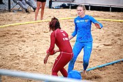 Deutsch: Beachhandball bei den Olympischen Jugendspielen 2018; Tag 6, 12. Oktober 2018; Mädchen, Platzierungsrundenspiel – Russland-Venezuela 2:0 English: Beach handball at the 2018 Summer Youth Olympics at 12 October 2018 – Girl's Consolation Round – Russland-Venezuela 2:0