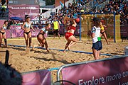 Deutsch: Beachhandball bei den Olympischen Jugendspielen 2018 in Buenos Aires; Tag 7, 13. Oktober 2018; Mädchen, Finale Argentinien-Croatien 2:0 English: Beach handball at the 2018 Summer Youth Olympics in Buenos Aires at 13 October 2018 – Girls Gold Medal Match – Argentina-Croatia 2:0 Español: Handball de playa en los Juegos Olimpicos de la Juventud Buenos Aires 2018 en 13 de octubre de 2018 – Partido por la medalla de oro femenino - Argentina-Croacia 2:0