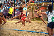 Deutsch: Beachhandball bei den Olympischen Jugendspielen 2018 in Buenos Aires; Tag 7, 13. Oktober 2018; Mädchen, Finale Argentinien-Croatien 2:0 English: Beach handball at the 2018 Summer Youth Olympics in Buenos Aires at 13 October 2018 – Girls Gold Medal Match – Argentina-Croatia 2:0 Español: Handball de playa en los Juegos Olimpicos de la Juventud Buenos Aires 2018 en 13 de octubre de 2018 – Partido por la medalla de oro femenino - Argentina-Croacia 2:0