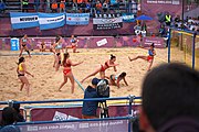 Deutsch: Beachhandball bei den Olympischen Jugendspielen 2018; Tag 5, 10. November 2018; Mädchen, Hauptrunde - Kroatien-Argentinien 1:2 English: Beach handball at the 2018 Summer Youth Olympics at 11 October 2018 – Girls Main Round – Croatia-Argentina 1:2