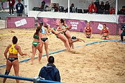 Deutsch: Beachhandball bei den Olympischen Jugendspielen 2018; Tag 5, 10. November 2018; Mädchen, Hauptrunde - Ungarn-Argentinien 1:2 English: Beach handball at the 2018 Summer Youth Olympics at 11 October 2018 – Girls Main Round – Hungary-Argentina 1:2