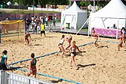 Deutsch: Beachhandball bei den Olympischen Jugendspielen 2018; Tag 3, 9. Oktober 2018; Mädchen, Vorrunde, Gruppe A - Kroatien-Ungarn 0:2 English: Beach handball at the 2018 Summer Youth Olympics at 9 October 2018 – Girls Preliminary Round Group A‎ – Croatia-Hungary 0:2