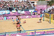 Deutsch: Beachhandball bei den Olympischen Jugendspielen 2018; Tag 3, 9. Oktober 2018; Mädchen, Vorrunde, Gruppe A - Chinese Taipei (Taiwan)-Mauritius 2:0 English: Beach handball at the 2018 Summer Youth Olympics at 9 October 2018 – Girls Preliminary Round Group A‎ – Chinese Taipei-Mauritius 2:0