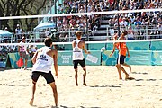 Deutsch: Beachvolleyball bei den Olympischen Jugendspielen 2018; Tag 8, 14. Oktober 2018; Mädchen, Achtelfinale – Mexiko-China 0:2 (15–21/16–21) English: Beach volleyball at the 2018 Summer Youth Olympics at 14 October 2018 – Girls Round of 16 – Mexico-China 0:2 (15–21/16–21)