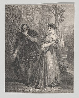 Beatrice and Benedick (Shakespeare, Much Ado About Nothing, Act 2, Scene 3) MET DP870119.jpg
