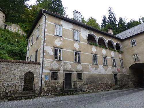 Outside of the BISTRA castle, behind the Museum fences. Note the road.