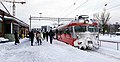 BM69B 033 på Porsgrunn stasjon en februardag i den kalde vinteren 2017-2018. Dette 69-settet er nå utrangert.