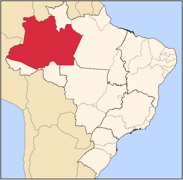 Map of Brazil highlighting the state