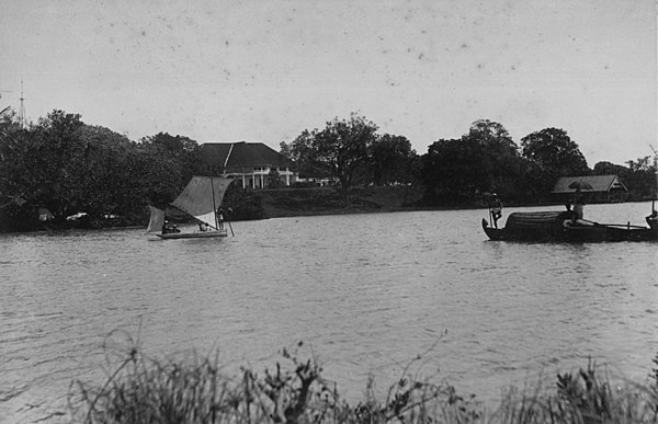 An old image of the British Residency in the city of Quilon, Kerala