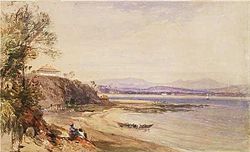 Broulee in 1843; painted by John Skinner Prout in watercolour and gouache BrouleeProut1843.jpg