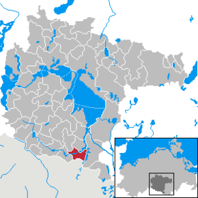Lage der Gemeinde Buchholz im Landkreis Müritz