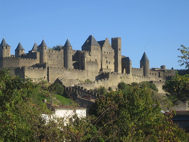 The fortified medieval town of Carcassonne, made a monument in 1860