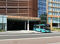 Trentbarton bus departing from the bus station entrance, June 2023