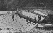 Men of CCC Company 359 working on the dam in Black Moshannon State Park, c. 1936. CCC Company 359 Dam crop.PNG