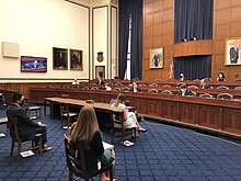 A markup session of the CJS subcommittee in July 2020. CJS Subcommittee markup.jpg