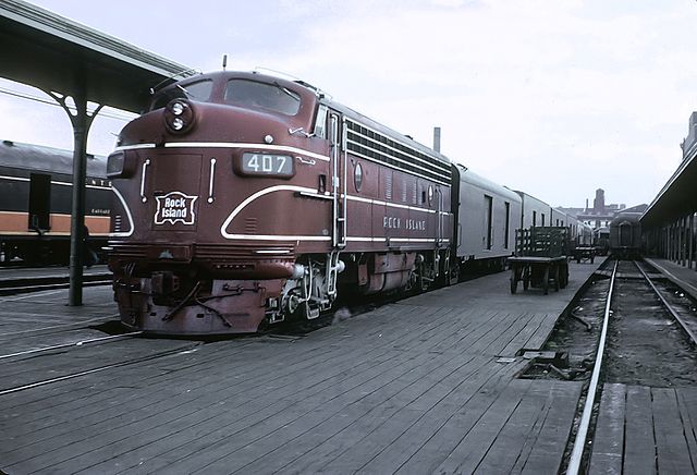 Train 22, the Rock Island's Cherokee from Tucumcari waiting at Memphis Central Station on April 16, 1962
