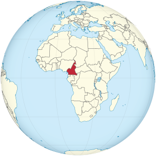 Cameroon on the globe (Africa centered) .svg