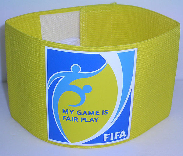 A captain's armband with FIFA's "My Game is Fair Play" slogan printed on it