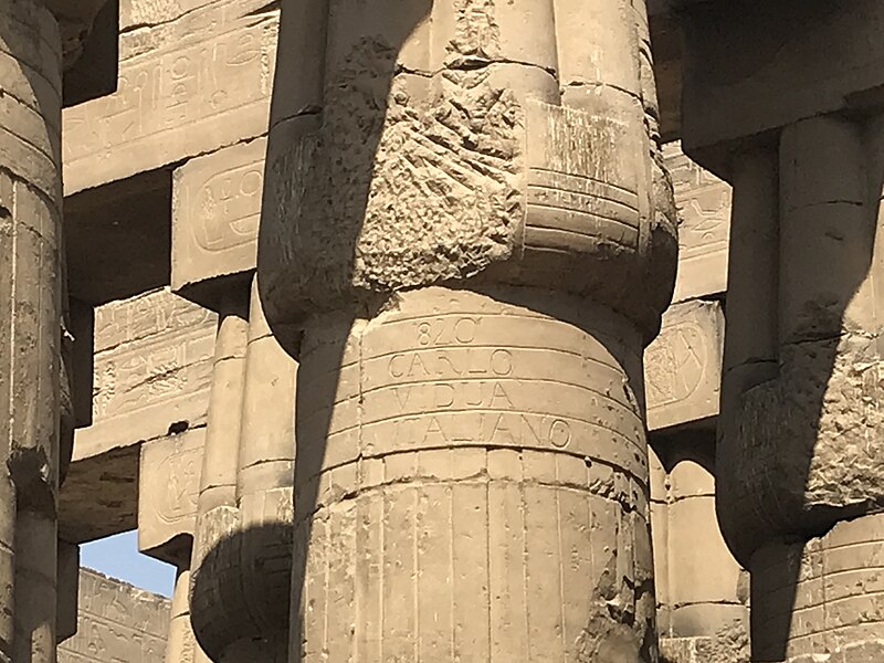 File:Carlo Vidua's graffito at Luxor Temple.jpg