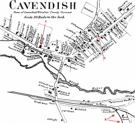 ไฟล์:CavendishVermont_1869Map_Beers_AnnotatedPhineasGageLocations.jpg