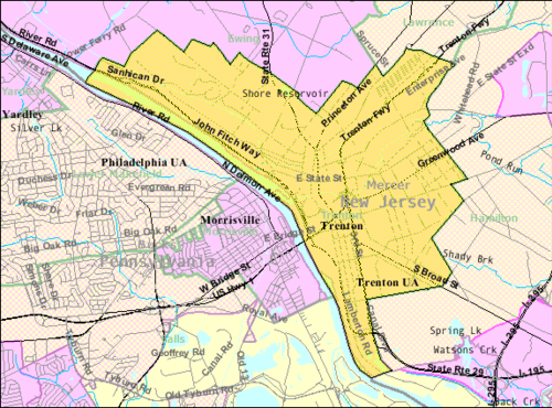Census Bureau map of Trenton, New Jersey
