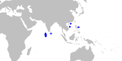 Distribución de la especia (en azul)