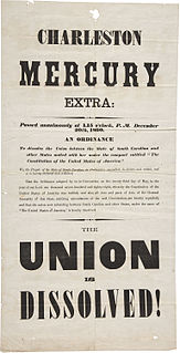 South Carolina Declaration of Secession 1860 proclamation related to the U.S. Civil War