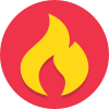 Circle icons flame with HEX-EE334A background.svg
