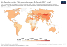 Carbon emission intensity of economies in kg of CO2 per unit of GDP (2016) Co2-intensity.png