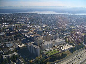 Seattle: Harborview Medica Center, with Lake Washington in background.