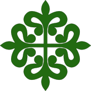 L’emblème de l’ordre d'Alcantara : la croix fleur-de-lysée de sinople.