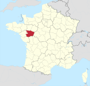Locatie van het departement Maine-et-Loire in Frankrijk