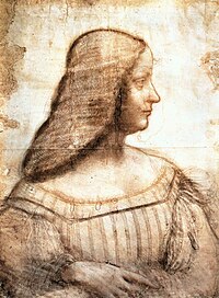 Леонардо да Винчи. «Изабелла д’Эсте», эскиз к неосуществлённому портрету, 1499, Лувр.