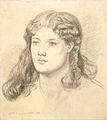 Portrait of Ellen Smith 1863. pencil on paper medium QS:P186,Q14674;P186,Q11472,P518,Q861259 . 24.3 × 21.7 cm (9.5 × 8.5 in). Birmingham Museum and Art Gallery.