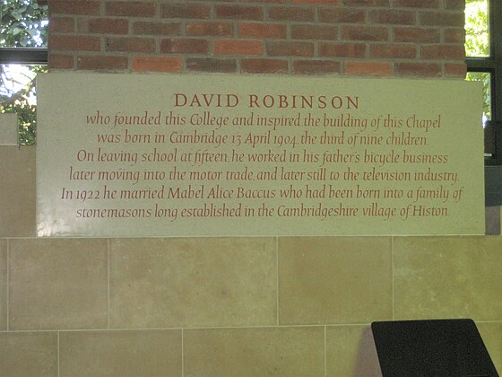 Memorial stone for David Robinson