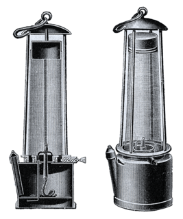 <span class="mw-page-title-main">Davy lamp</span> Safety lamp for use in flammable atmospheres