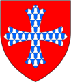 Arms of de Forz: Gules, a cross patonce vair