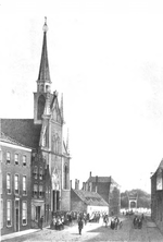 De RK Kerk aan het eind van de Haarlemmerstraat 1859.PNG