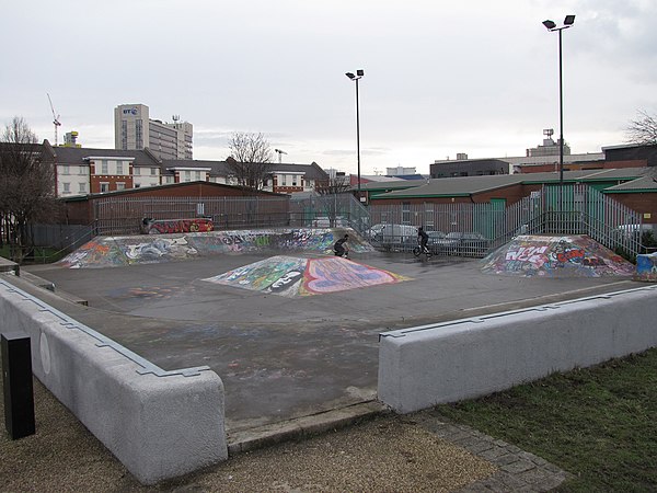 The skatepark at the Green.