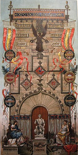 Officiel åbningsplakat af Exposició Universal de Barcelona 1888