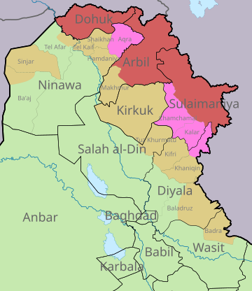 Territorios apostaos del norte d'Iraq